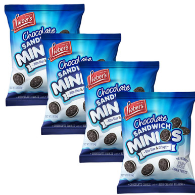 Lieber's Minios Chocolate Sandwich Cookies, 2 oz (Pack of 4)