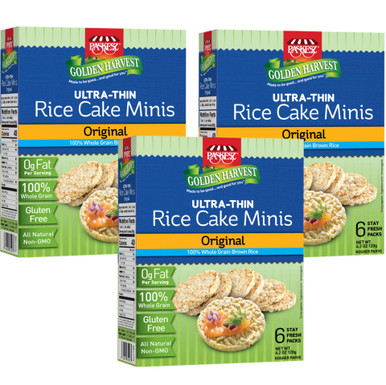 Paskesz Whole Grain Rice Cake Minis Original, 4.2 oz (Pack of 3)