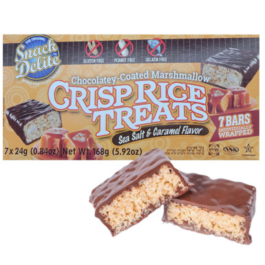 Snack Delite Marshmallow Crisp Rice Treats, Sea Salt & Caramel Flavor, 7 Count
