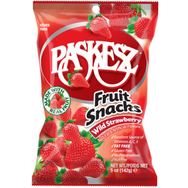 Paskesz Verry Bery Fruit Snacks, Fat Free, Gluten Free, 5 oz