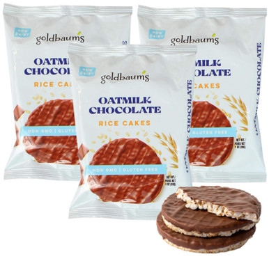 Goldbaums Oatmilk Chocolate Rice Cakes, Dairy Free, Gluten Free, Non-GMO, Kosher, (3 Pack)