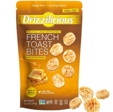 Drizzilicious French Toast Bites, Mini Rice Cakes, Family Size 12.25 oz
