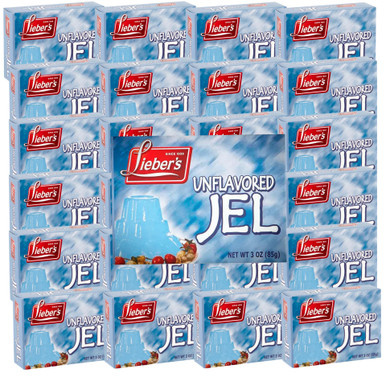 Lieber's Unflavored Jel, Kosher Vegan Gelatin Mix, 3 oz (Case of 24)
