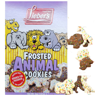 Lieber's Frosted Animal Cookies, Kosher for Passover, 5 oz