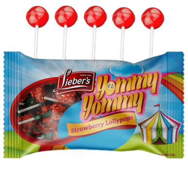 Lieber's Passover Strawberry Lollipops, Individually Wrapped, 12 oz
