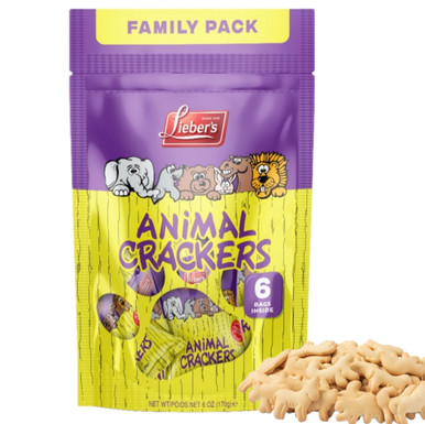 Lieber's Passover Animal Crackers, Family Pack Snacks, 6 Count