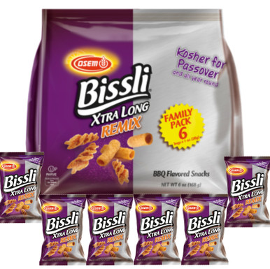 Osem Passover Bissli Remix Flavored Snacks, Family Pack, (Gebrokts) 6 Count