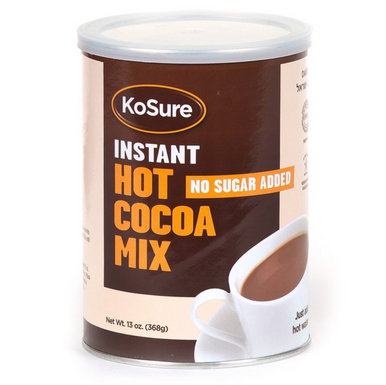 KoSure Instant Hot Chocolate Cocoa Mix, No Sugar Added, 13 oz