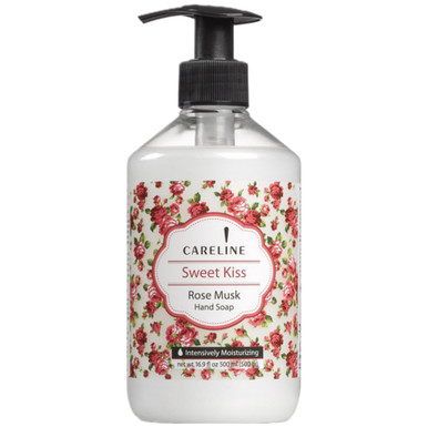Careline Sweet Kiss Rose Musk Hand Soap, Kosher for Passover, Moisturizing Formula, 16.9 Fl oz