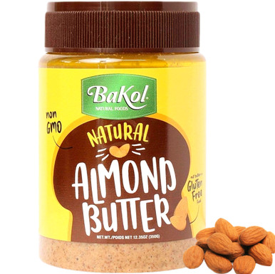 Bakol Natural Almond Butter, Non-GMO, Gluten Free, 12.35 oz