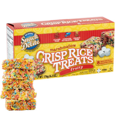 Snack Delite Fruity Pebbles Marshmallow Crisp Rice Treats, Gluten Free, Individually Wrapped, 8 Count