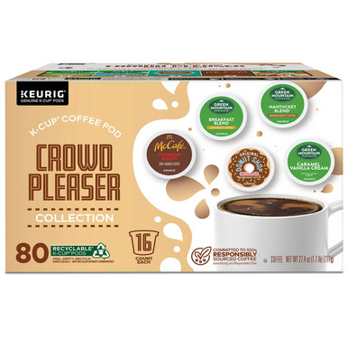 Keurig Crowd Pleaser Collection, 5 Flavor Coffee K-Cup Pods Varieties, 80 Count