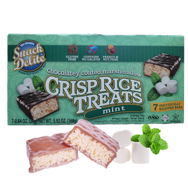 Snack Delite Mint Crisp Rice Treats, Chocolate Coated Marshmallow, 7 Bars