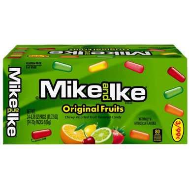 Mike and Ike Original Fruits Chewy Candy, Assorted Fruit Flavors, 24 Count