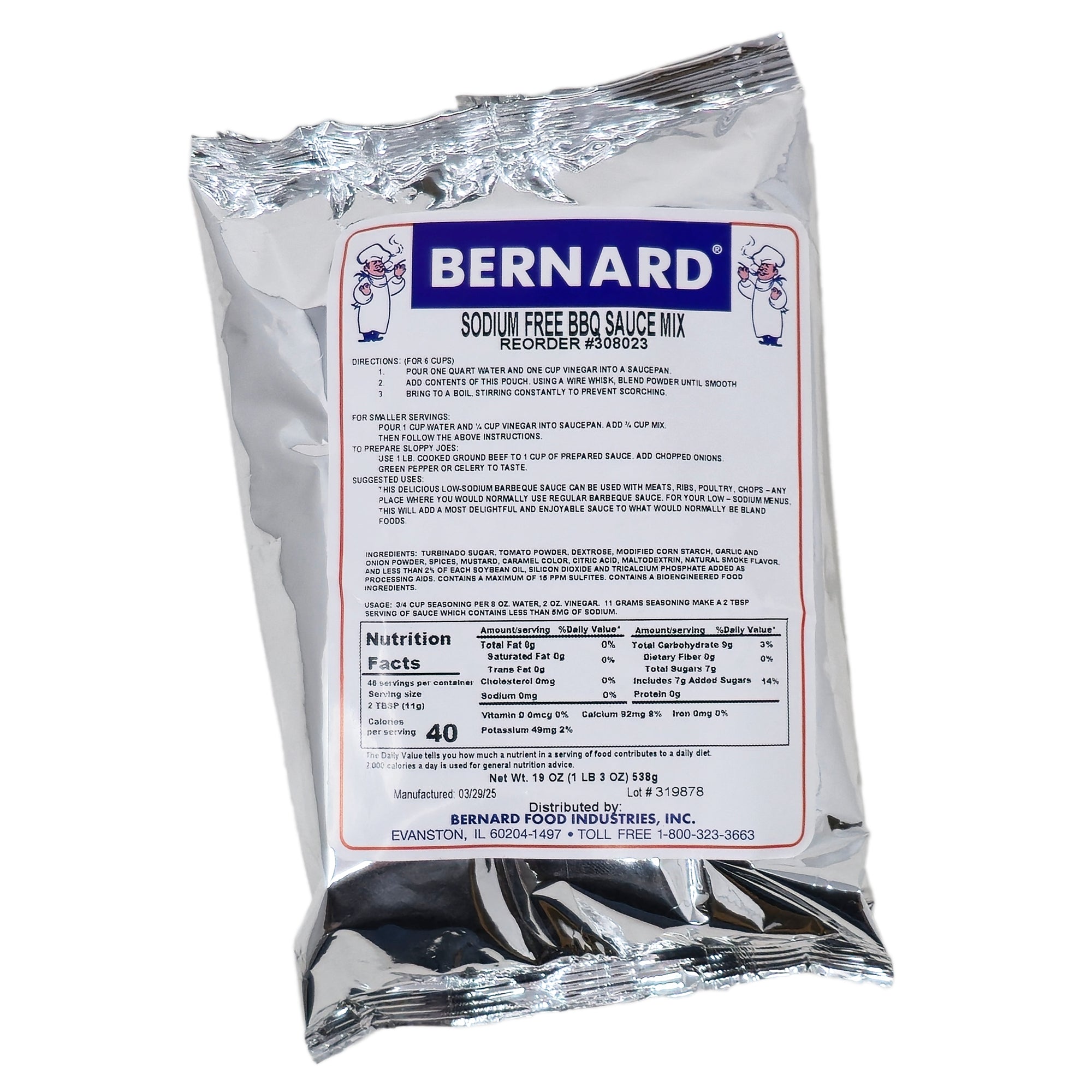 Bernard Low Sodium Barbecue Sauce Mix Low Sodium