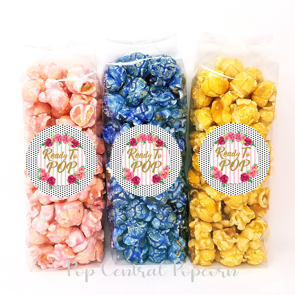 "Ready to POP" Popcorn Favors - Black and White polkadot
