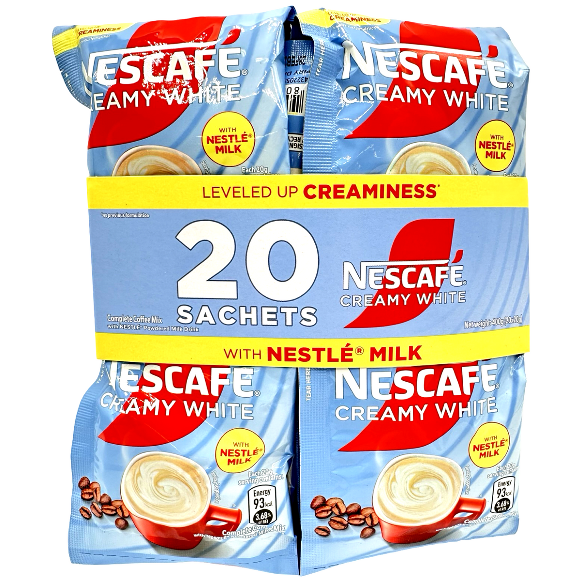Nescafe - Creamy White with Nestle Milk Drink - 20 Pack Sachet Servings - 400 G