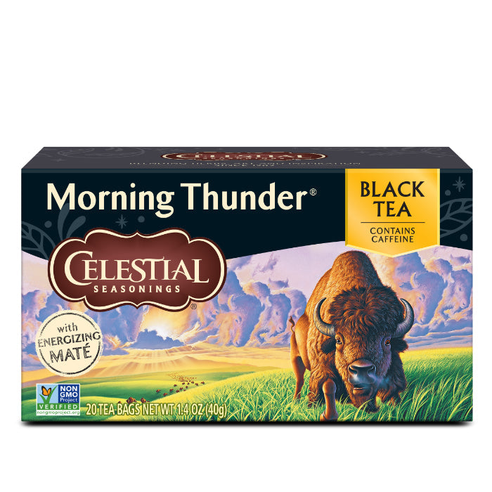 Celestial Seasonings - Black Tea Morning Thunder, 20 Bags | Pack of 6