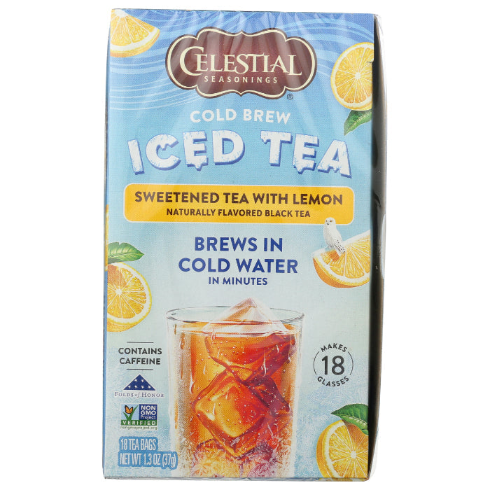 Celestial Seasonings - Cold Brew Tea Sweet Lemon, 18 Bags | Pack of 6