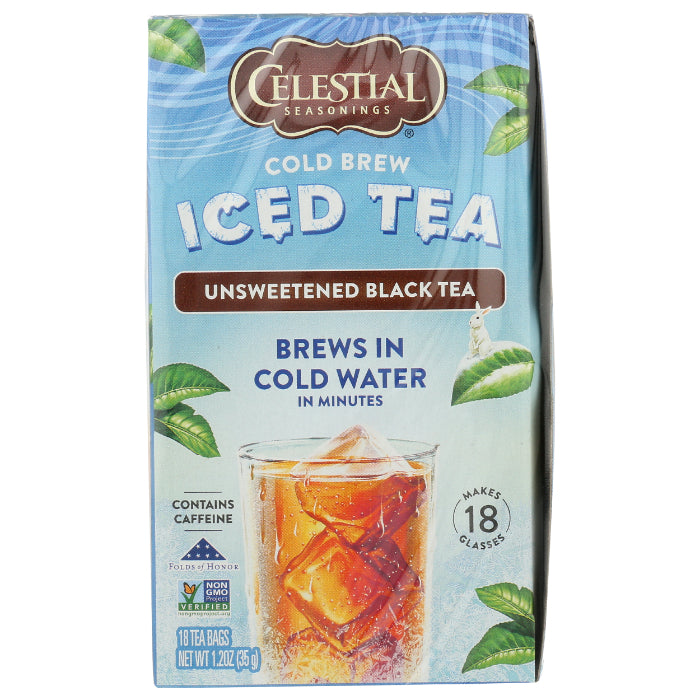 Celestial Seasonings - Cold Brew Tea Unsweetened, 18 Bags | Pack of 6