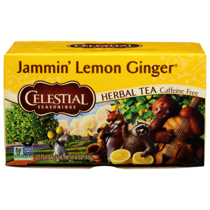Celestial Seasonings - Herbal Tea Jammin' Lemon Ginger, 20 Bags | Pack