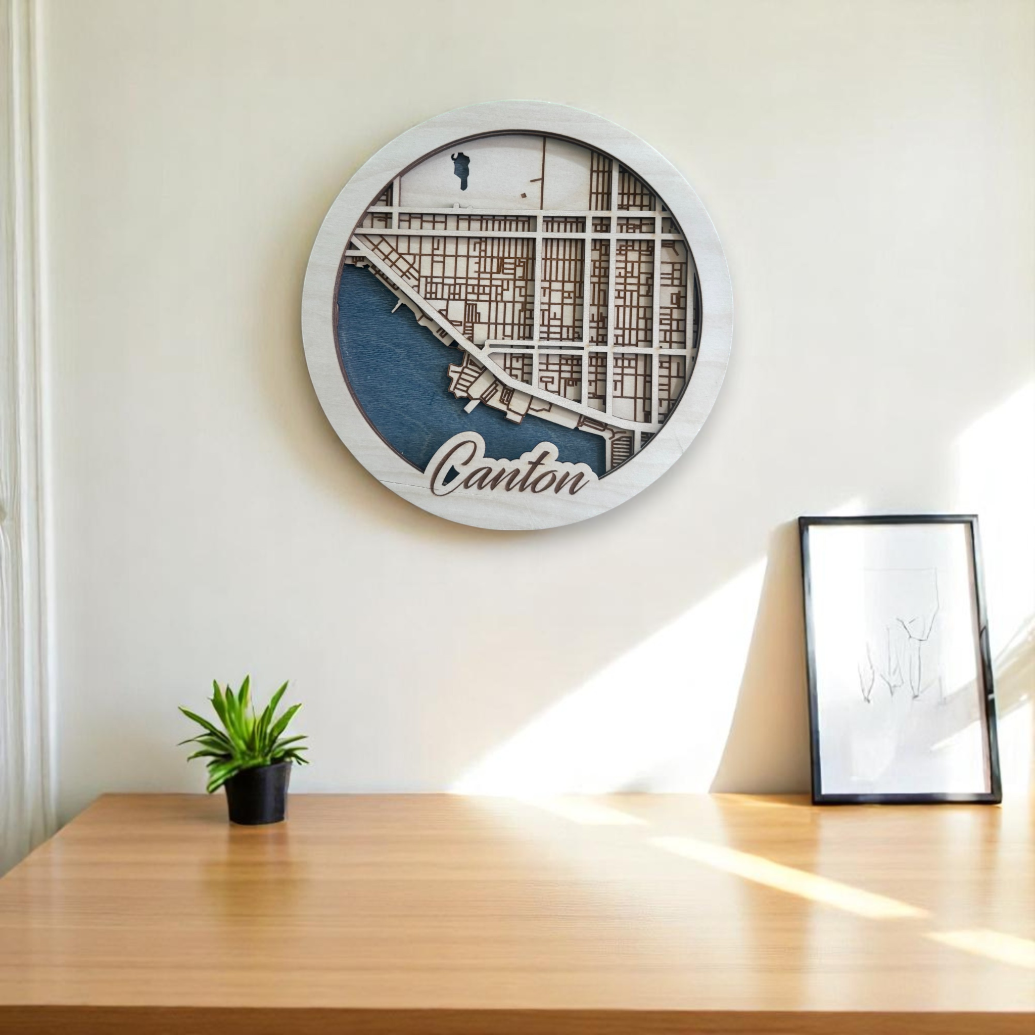 Leroy Small 3D Round Map- Canton