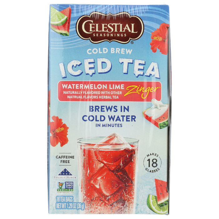 Celestial Seasonings - Watermelon Lime Zinger Cold Brew Iced Tea, 18 B