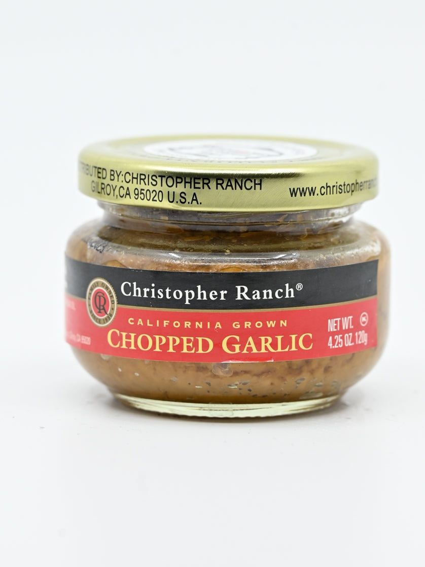 Chopped Garlic Christopher Ranch Gilroy California 4.25