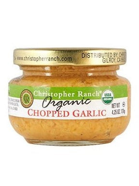 Chopped Garlic Organic USDA Christopher Ranch Gilroy California 4.25 o