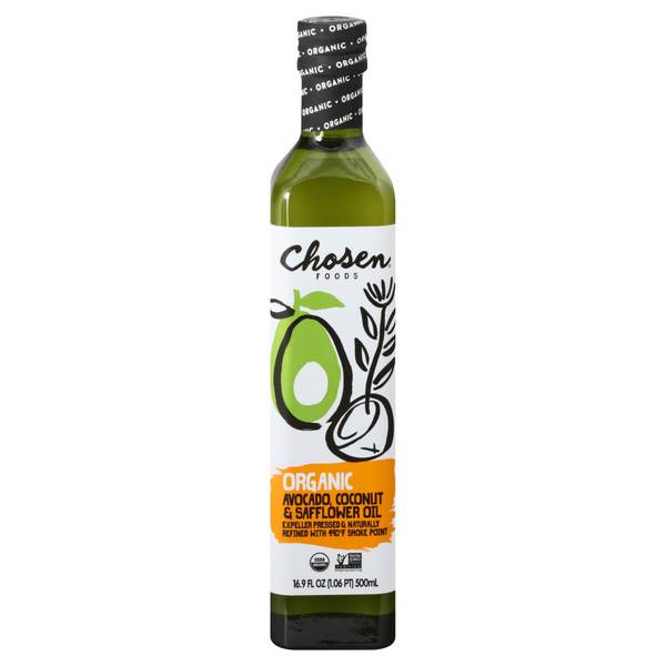 Chosen Foods Organic Avocado, Coconut & Safflower Oil, 750ml | Pack of