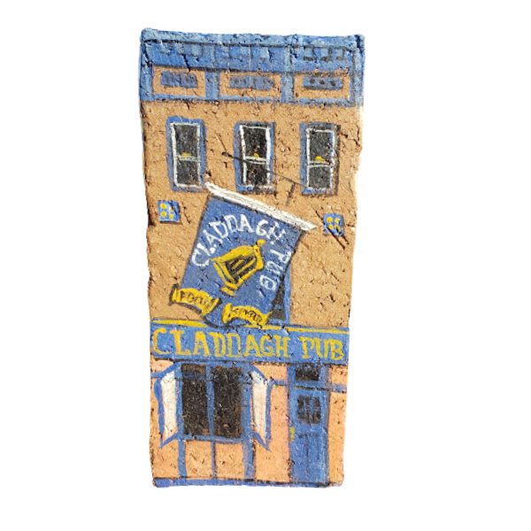 Linda Amtmann Hand Painted Brick- Claddagh Pub