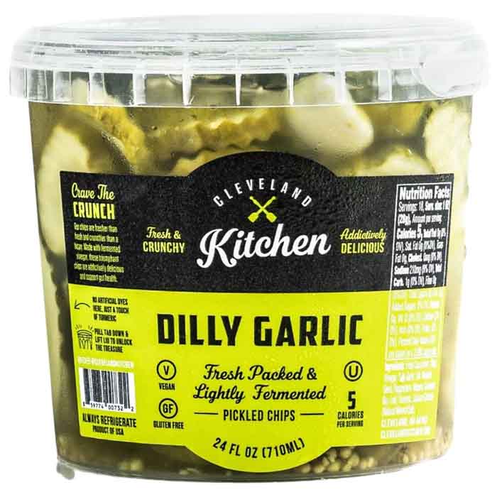 Cleveland Kitchen - Pickle Chips Dilly Garlic, 24 Fl Oz | Pack of 12