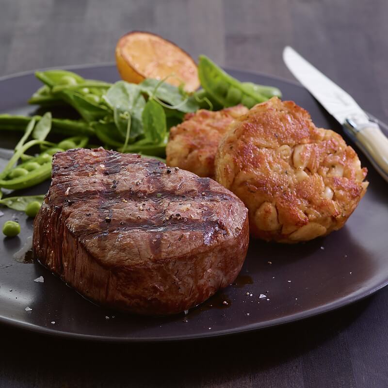 Super Trimmed™ Filet Mignon and Crab Cakes