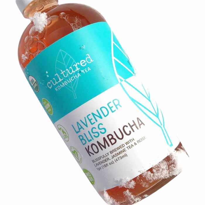 Cultured Kombucha Co – Lavender Kombucha Tea, 16 fl oz | Pack of 6