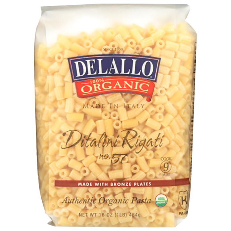 Delallo - Pasta Semolina Ditalini Rigati, 16oz