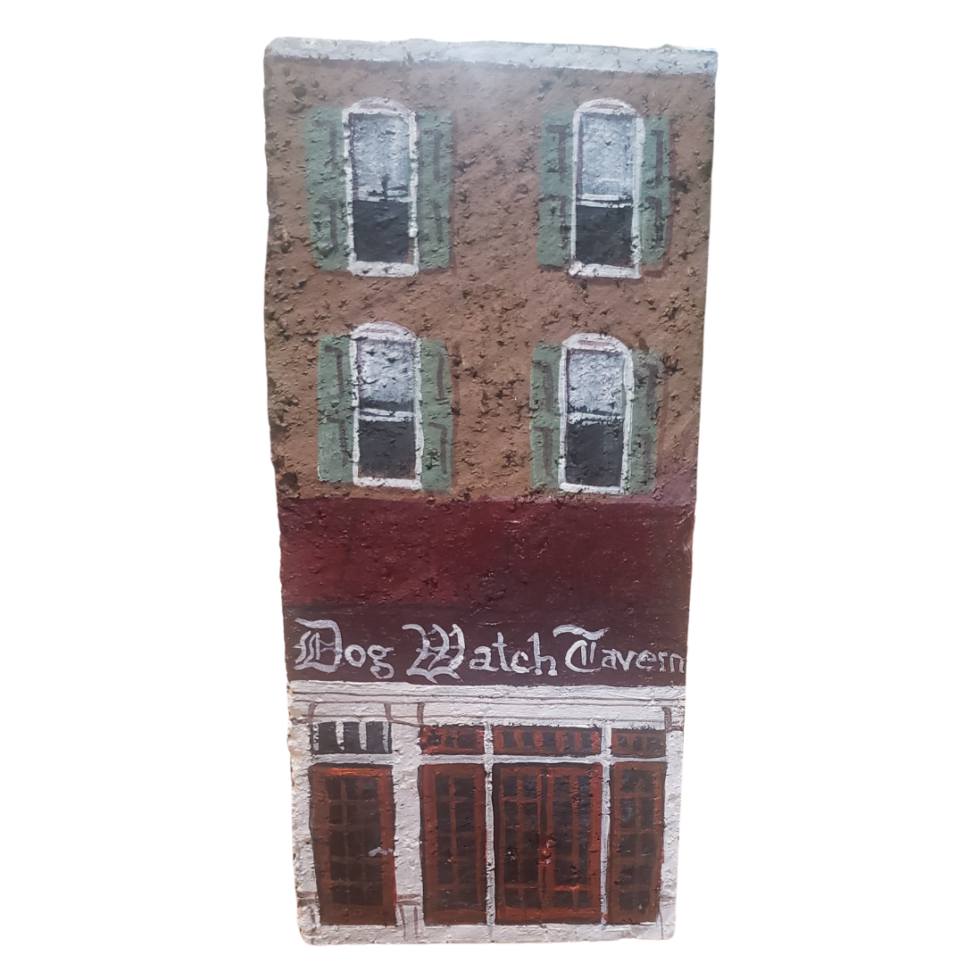 Linda Amtmann Hand Painted Brick- Dog Watch Tavern