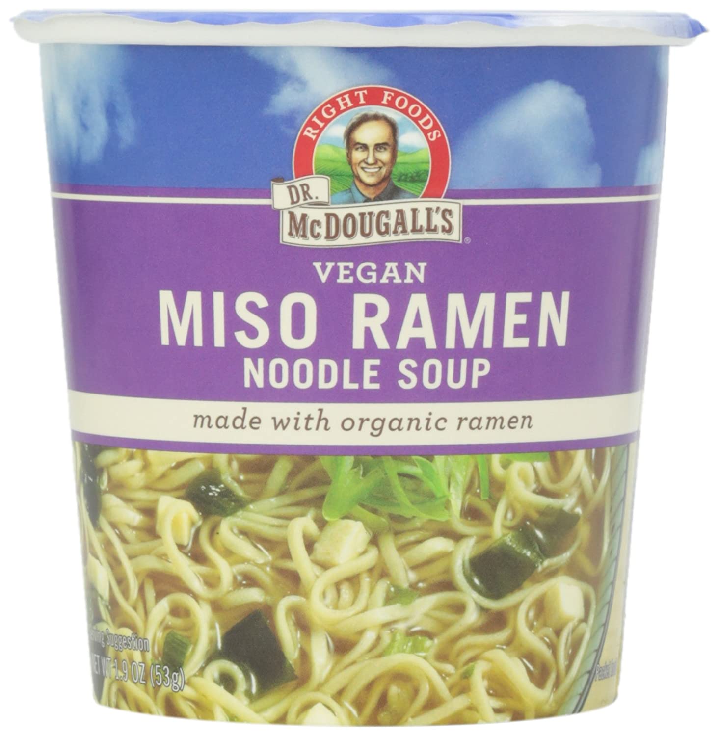 Dr. McDougall's Vegan Miso Ramen Noodle Soup 1.9 Oz | Pack of 6