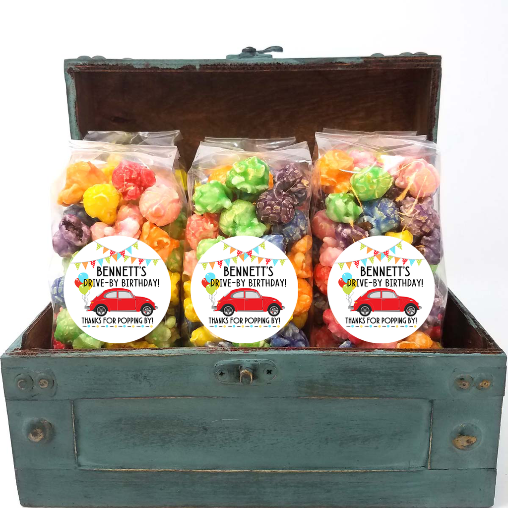 Drive By Birthday Party with Red Beetle - Popcorn Favors
