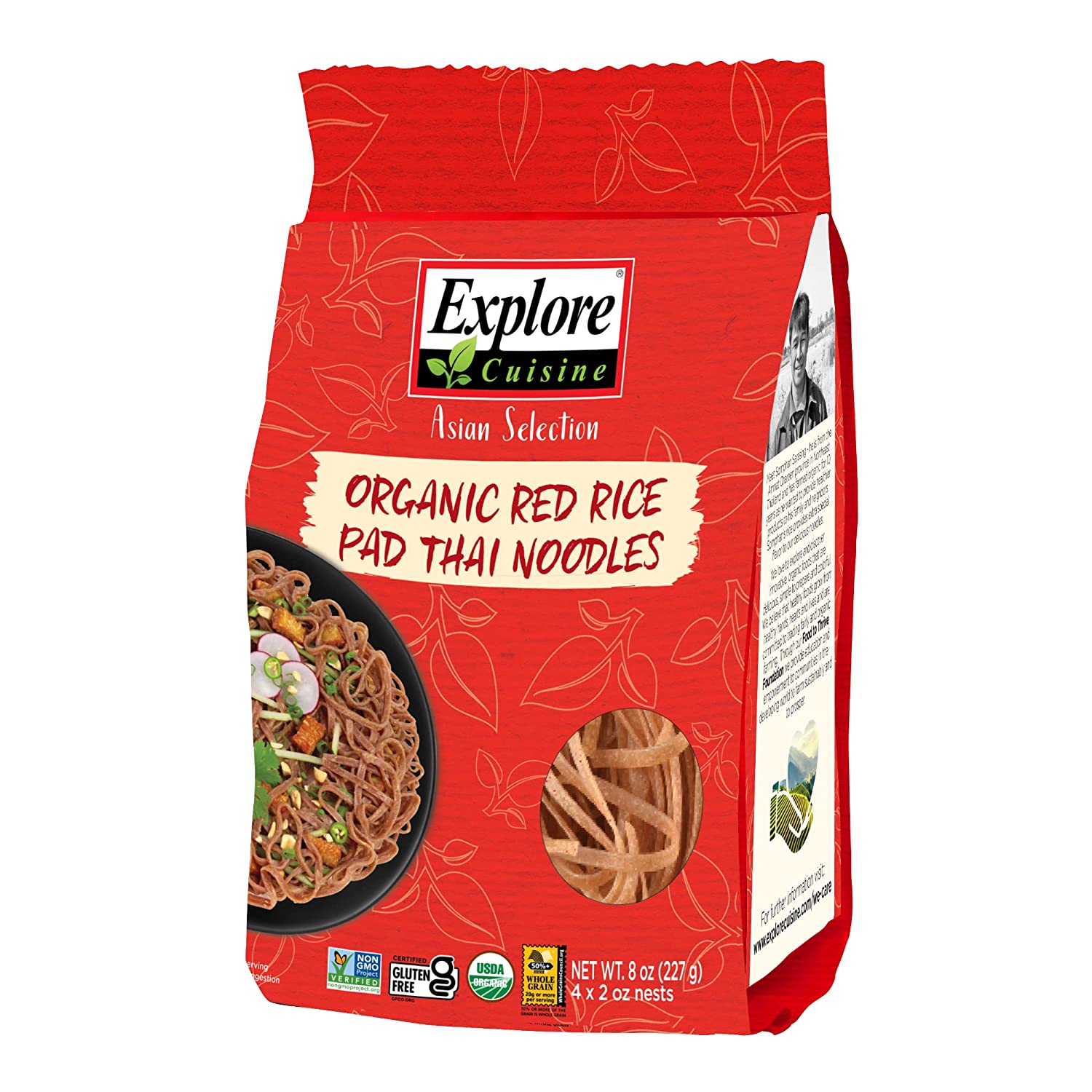 EXPLORE CUISINE: Red Rice Pad Thai Noodles, 8 oz | Pack of 6