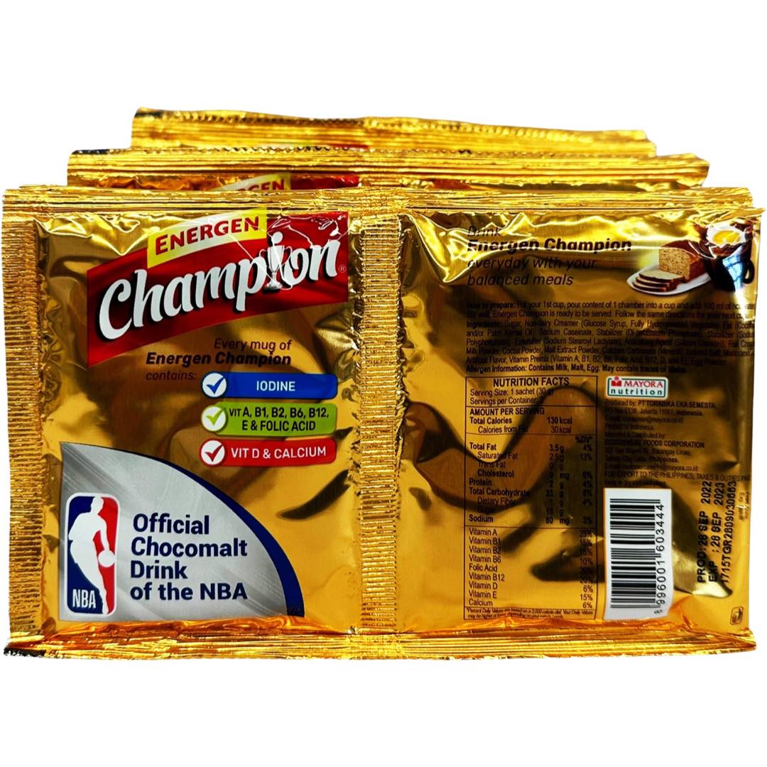 Energen - Champion - Powdered Choco Malt Drink - 16 Sachets - 480 G