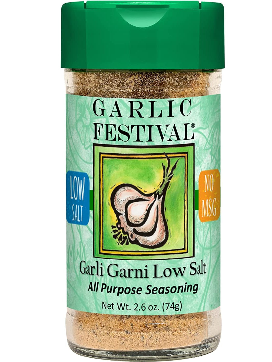 Seasoning Garli Garni Low Salt 80% Less Salt All Purpose 2.6 oz Garlic