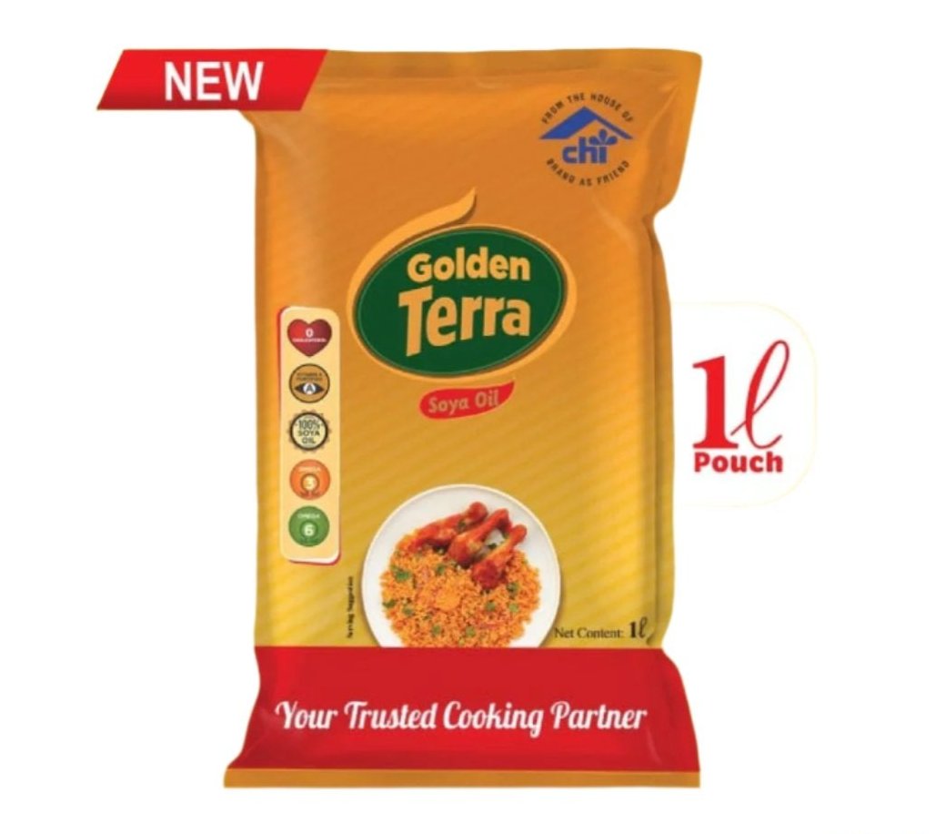 Golden Terra Soya Oil Sachet 1L - Healthy Cooking Oil Option