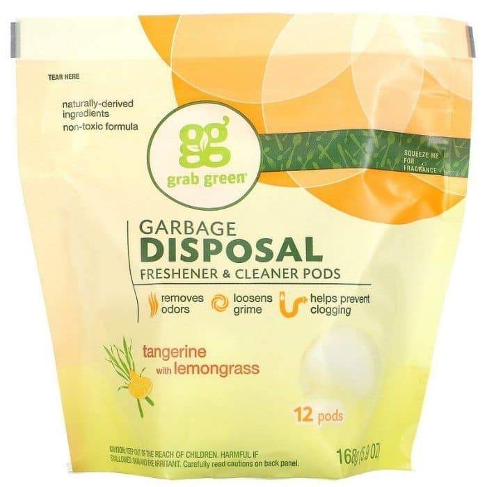 Grab Green-Garbage Disposal Freshener & Cleaner,Tangerine & Lemongrass