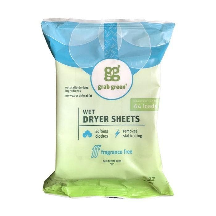 Buy Grab Green - Natural Wet Dryer Sheets, Fragrance Free