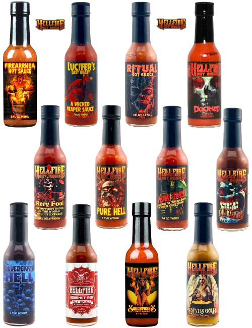 Hellfire Extreme Complete Hot Sauces Gift Set, 12/5oz