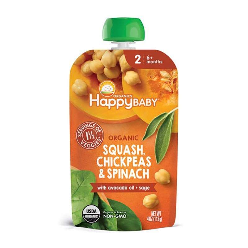 Happy Baby - Organic Squash, Chickpeas & Spinach, 4 oz