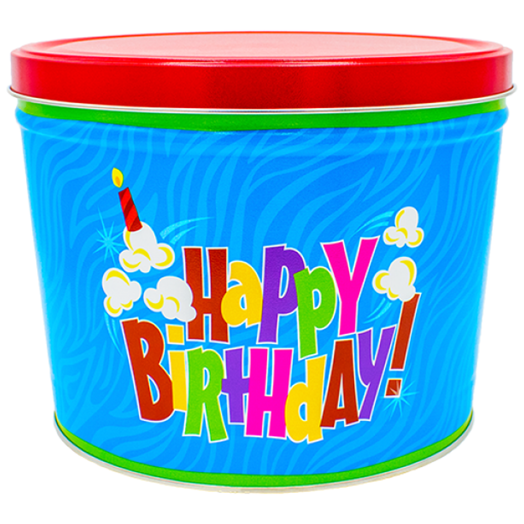 2 Gallon - Happy Birthday Popcorn Tin