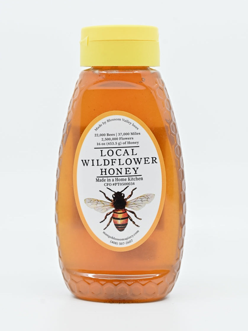 Honey Local Wildflower Honey Mango Blossom Apiary 16 oz Plastic bottle