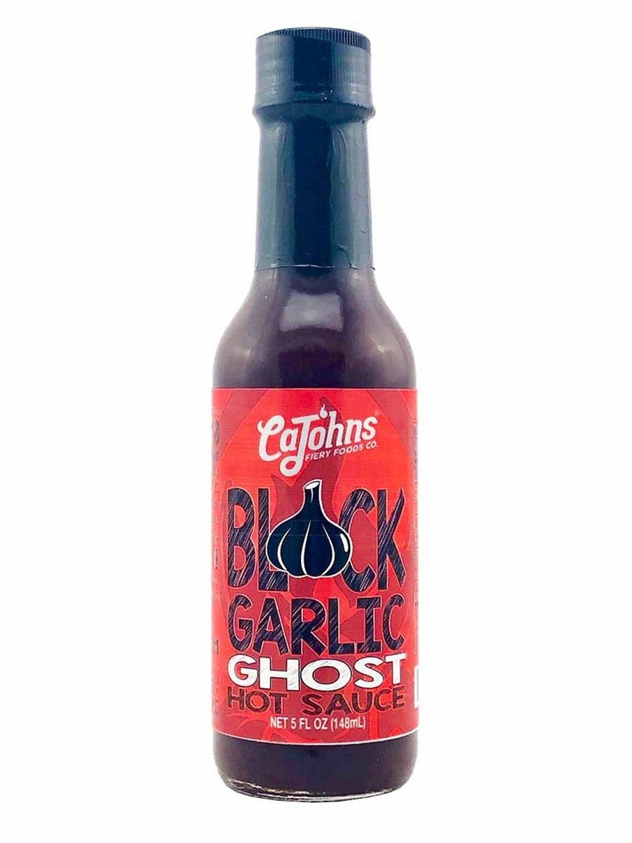 Hot Sauce Black Garlic Ghost Pepper CaJohns Fiery Foods 5 oz Heat 8 $1