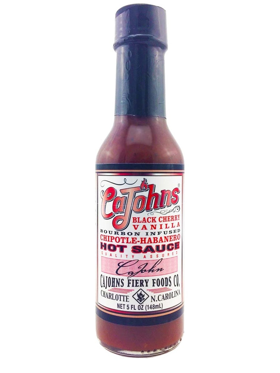 Hot Sauce CaJohns Black Cherry Vanilla Bourbon infused Chipotle Habane